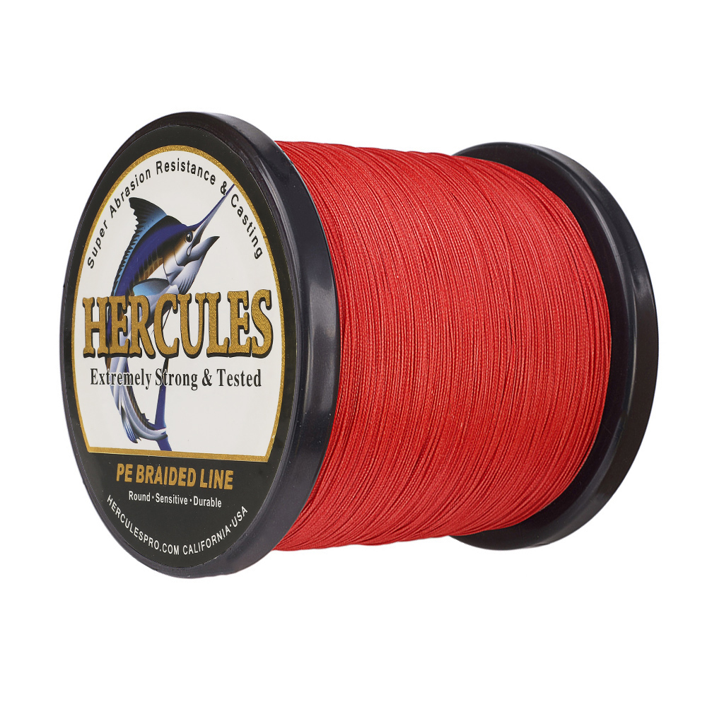 HERCULES 1094 Yards 8 Strands Extreme Weave 10-300lb Red PE Braided Fishing Line - Picture 58 of 64