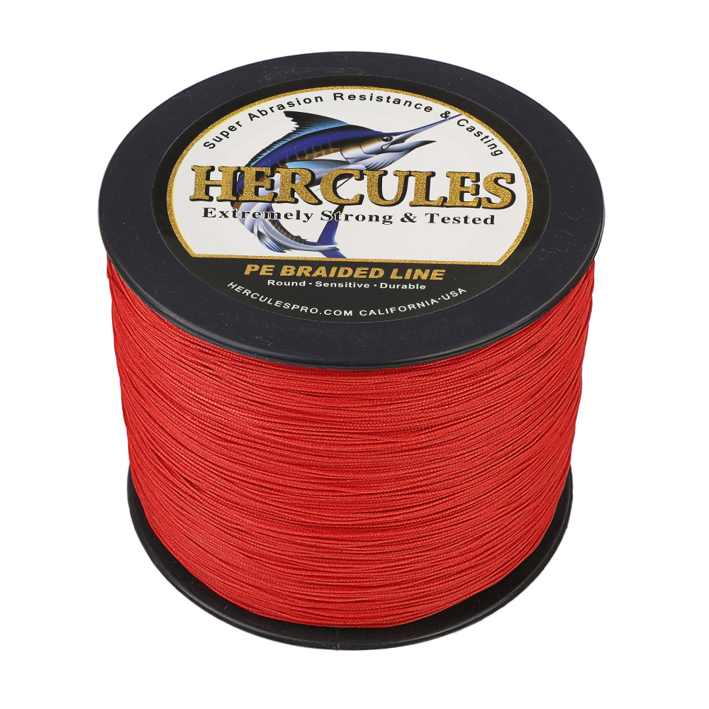 HERCULES 1094 Yards 8 Strands Extreme Weave 10-300lb Red PE Braided Fishing Line - Picture 29 of 64