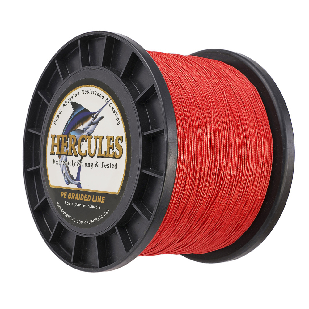 HERCULES 1094 Yards 8 Strands Extreme Weave 10-300lb Red PE Braided Fishing Line - Picture 41 of 64