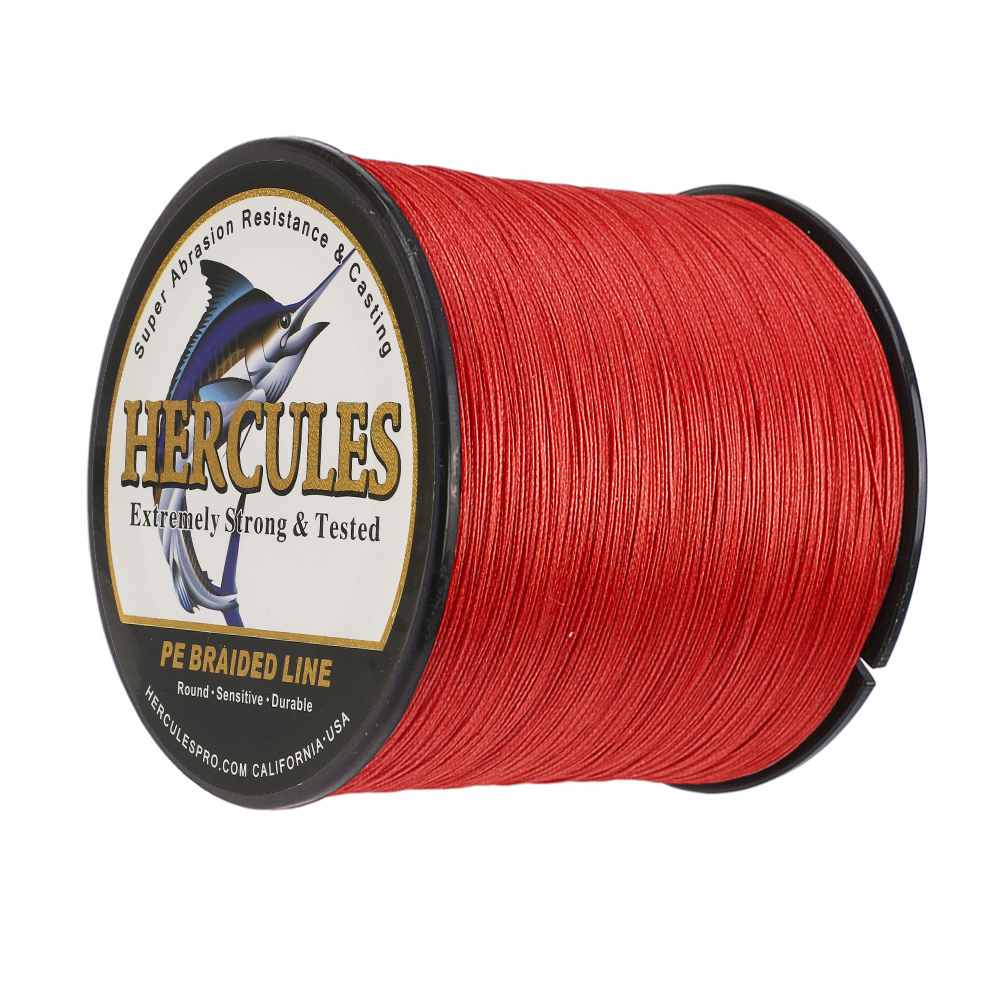 HERCULES 1094 Yards 8 Strands Extreme Weave 10-300lb Red PE Braided Fishing Line - Picture 26 of 64