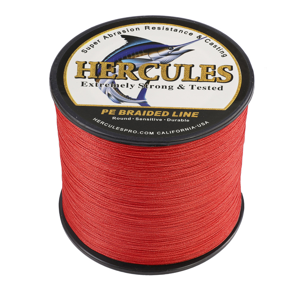 HERCULES 1094 Yards 8 Strands Extreme Weave 10-300lb Red PE Braided Fishing Line - Picture 24 of 64