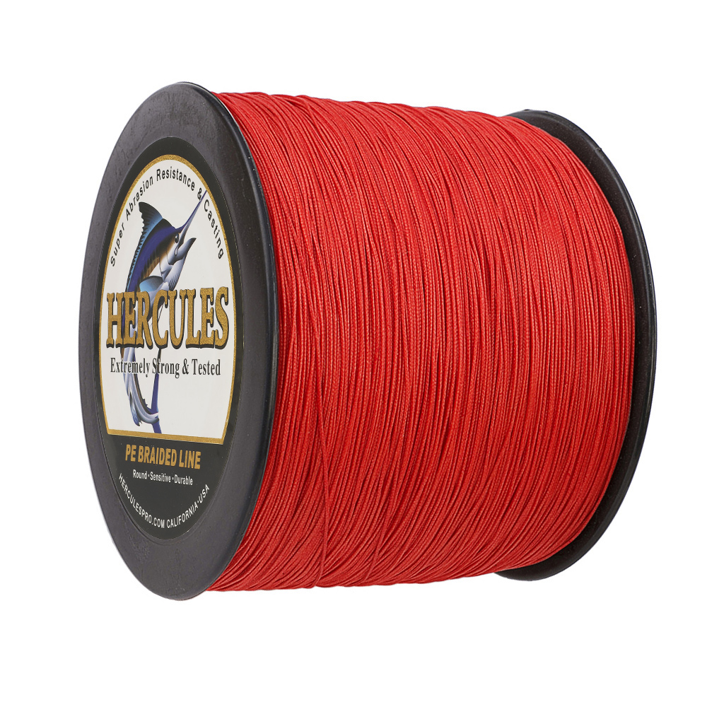 HERCULES 1094 Yards 8 Strands Extreme Weave 10-300lb Red PE Braided Fishing Line - Picture 31 of 64
