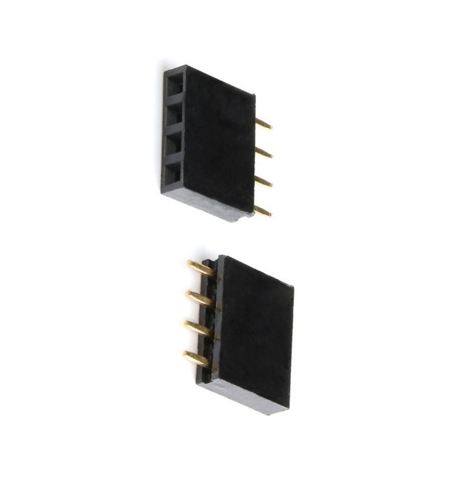 50PCS 2.54mm Header Straight Single Row 1x4 pins Female Connector
