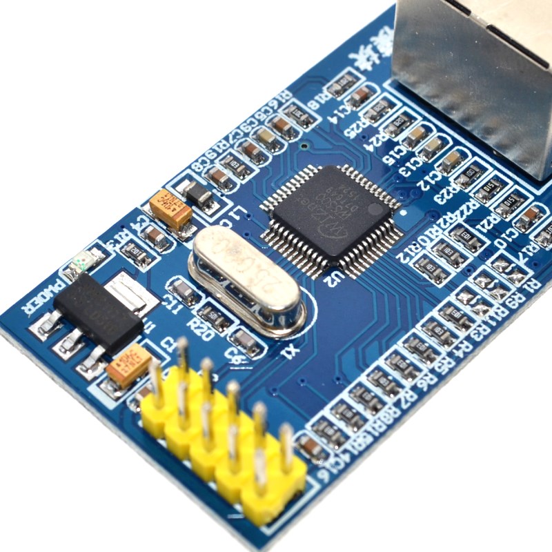 W5500 Ethernet Modul – SPI-Schnittstelle, STM32F103C8T6, USB-Datenstreaming, 10 Kanäle 12-Bit ADC