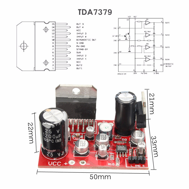 ティーズ ページ88 TDA7379 38W+38W Stereo Amplifier Board w/ AD828 Preamp super than