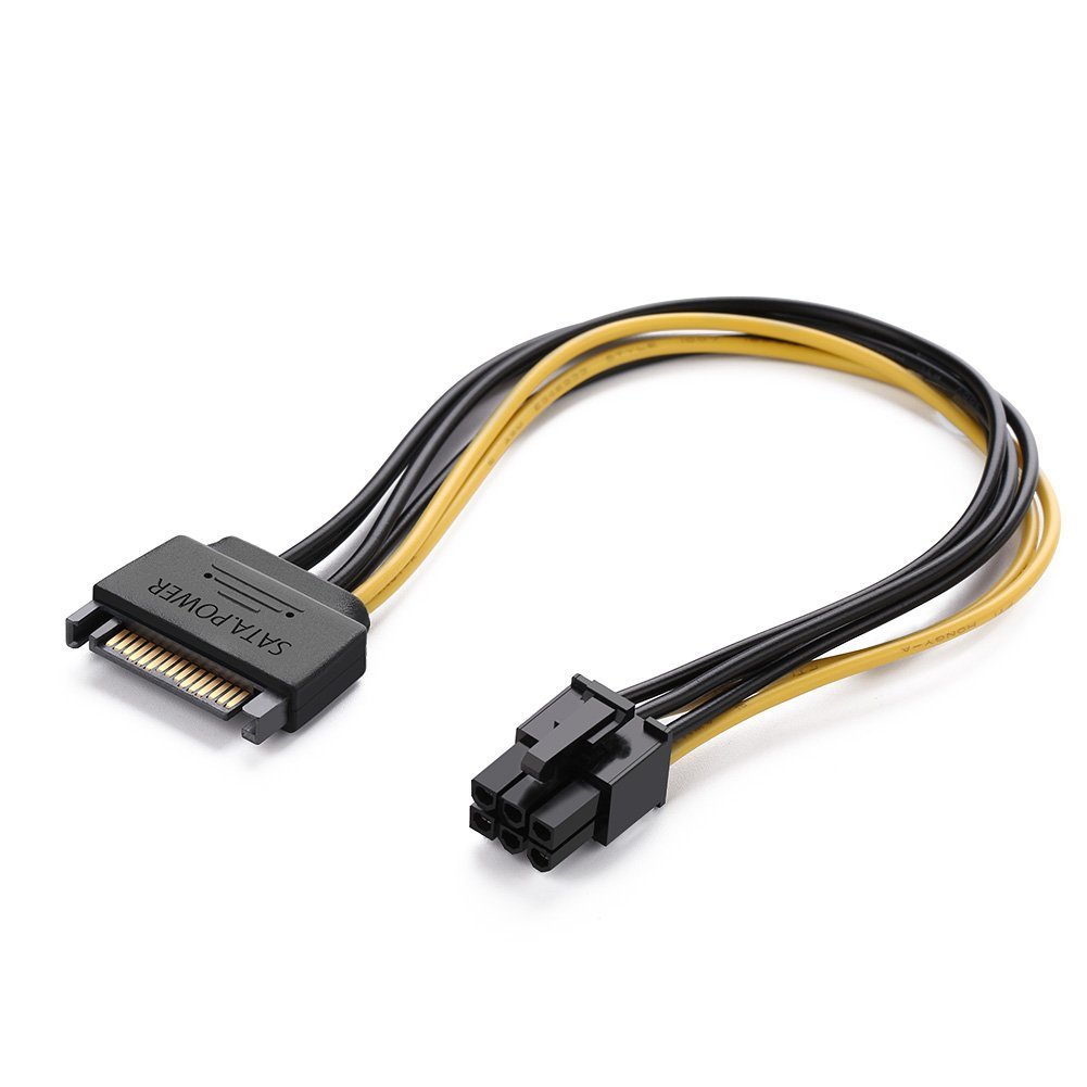 【新品‼️】bermunauy  PCI ATAケーブル（6個セット） SATA 15 Pin Male to 6 Pin PCI-Express PCI-E Card Power
