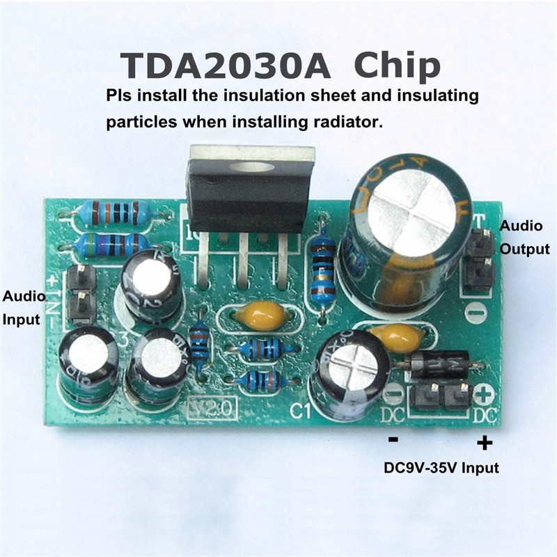 TDA2030A 18W Mono Audio Amplifier Board DIY Kit – Works With 9V To 24V DC Power