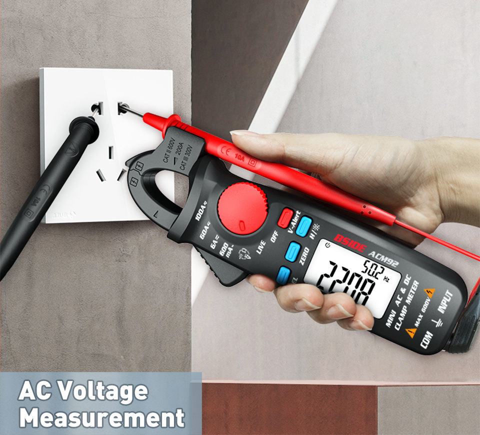 thumbnail interactive-video image 1 of Digital Clamp Meter Multimeter - AC/DC Current, Voltage, Hz, NCV, Ohm Tester 1 of 2