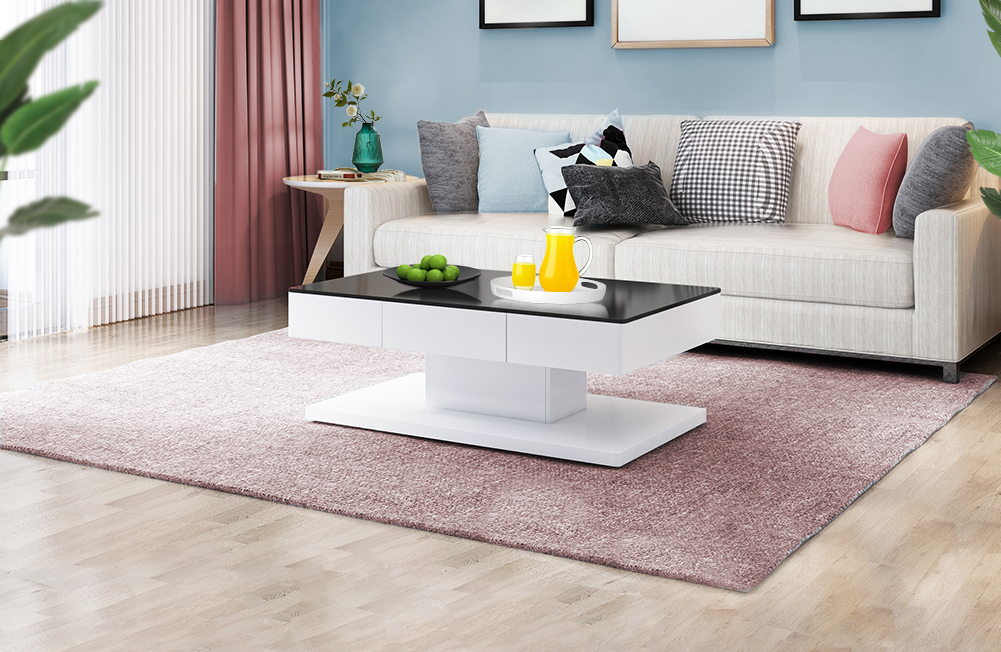 Details About Black High Gloss Coffee Tea Table Storage Luxurious Living Room Modern Furniture