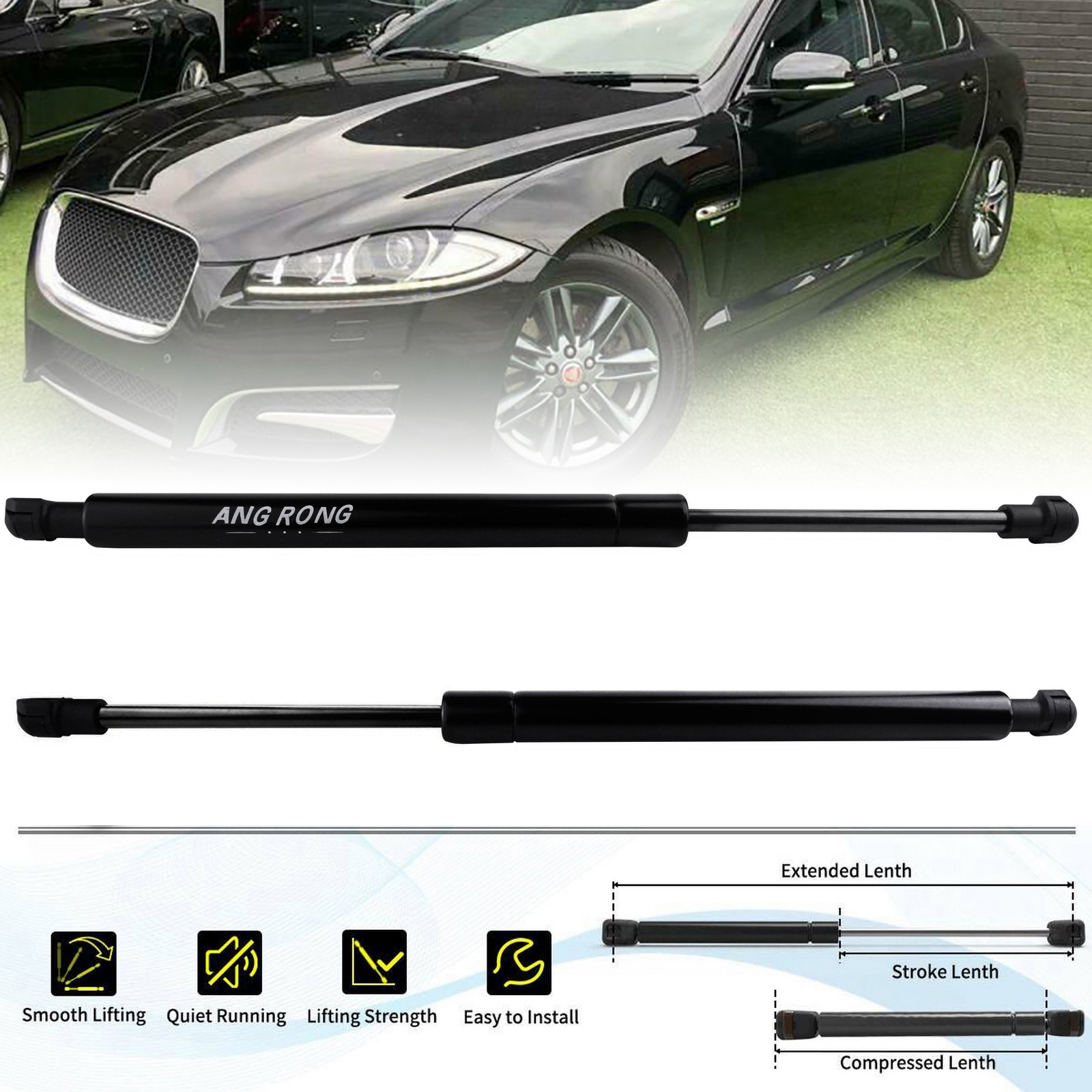 thumbnail interactive-video image 1 of Pair Of Tailgate Gas Struts For Jaguar XF (X250) 2008-2015 - 8X23406A42AC, GS1279 1 of 3