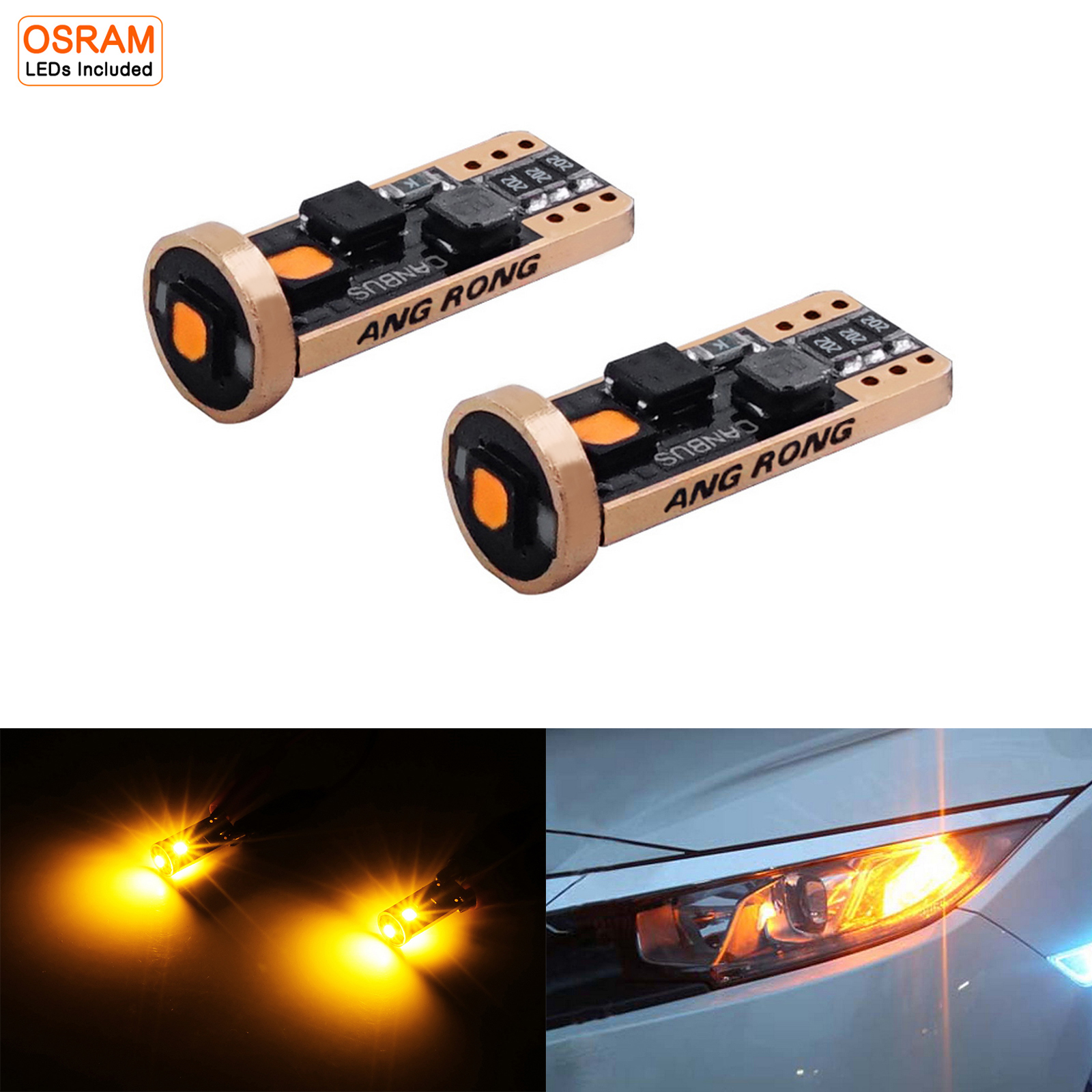 Lot 2 Clignotants Latéraux LED Canbus Audi A3 A4 A6 A8 - Ambre Dynamique Plug & Play