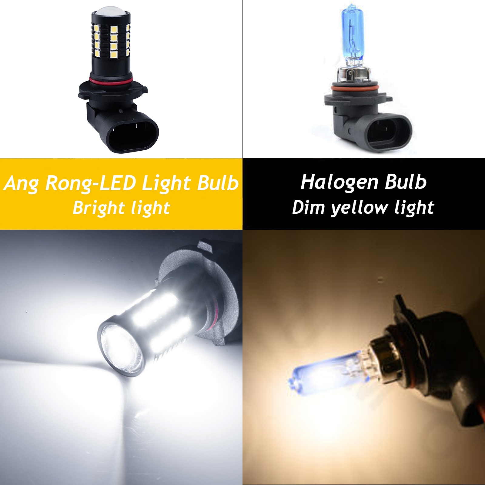 9006/HB4 LED Fog Light Bulbs 6000K Xenon White – 27 SMD Chips, 5000 Lumens, 5 Year Warranty, Pair