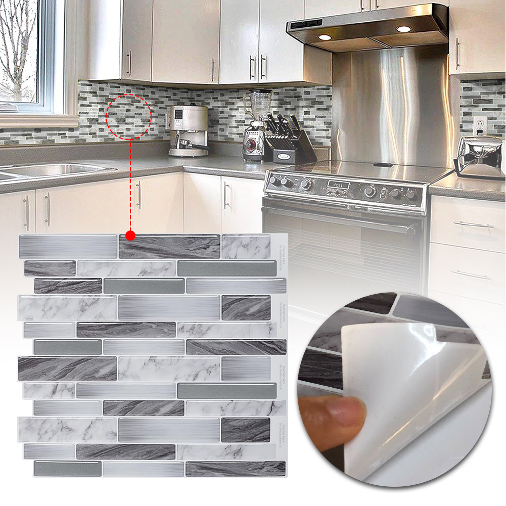 3D Mosaik Fliesenaufkleber Wandaufkleber Wand Panel Dekor Klebefolie