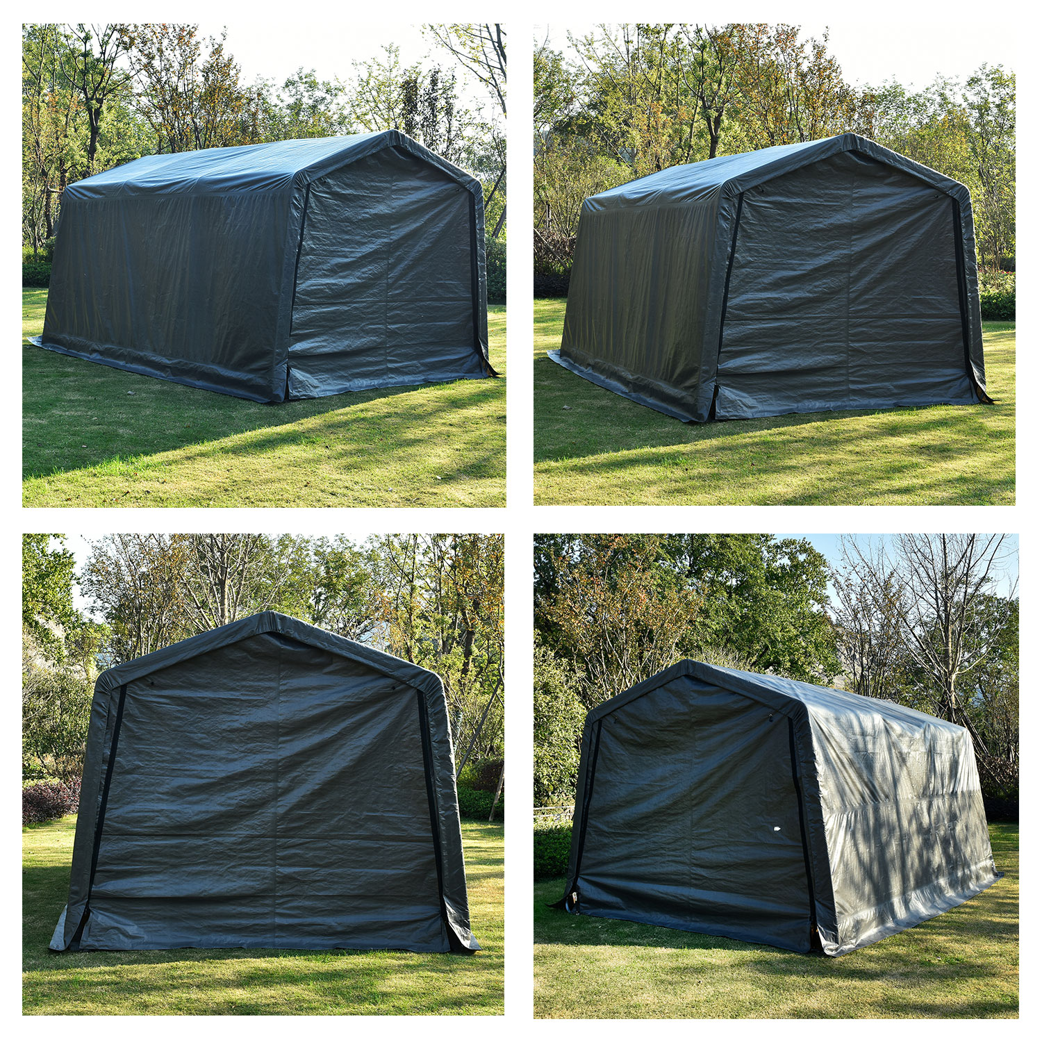 10'x15'x8' FT Storage Shed Logic Tent Shelter Car Garage Steel Carport