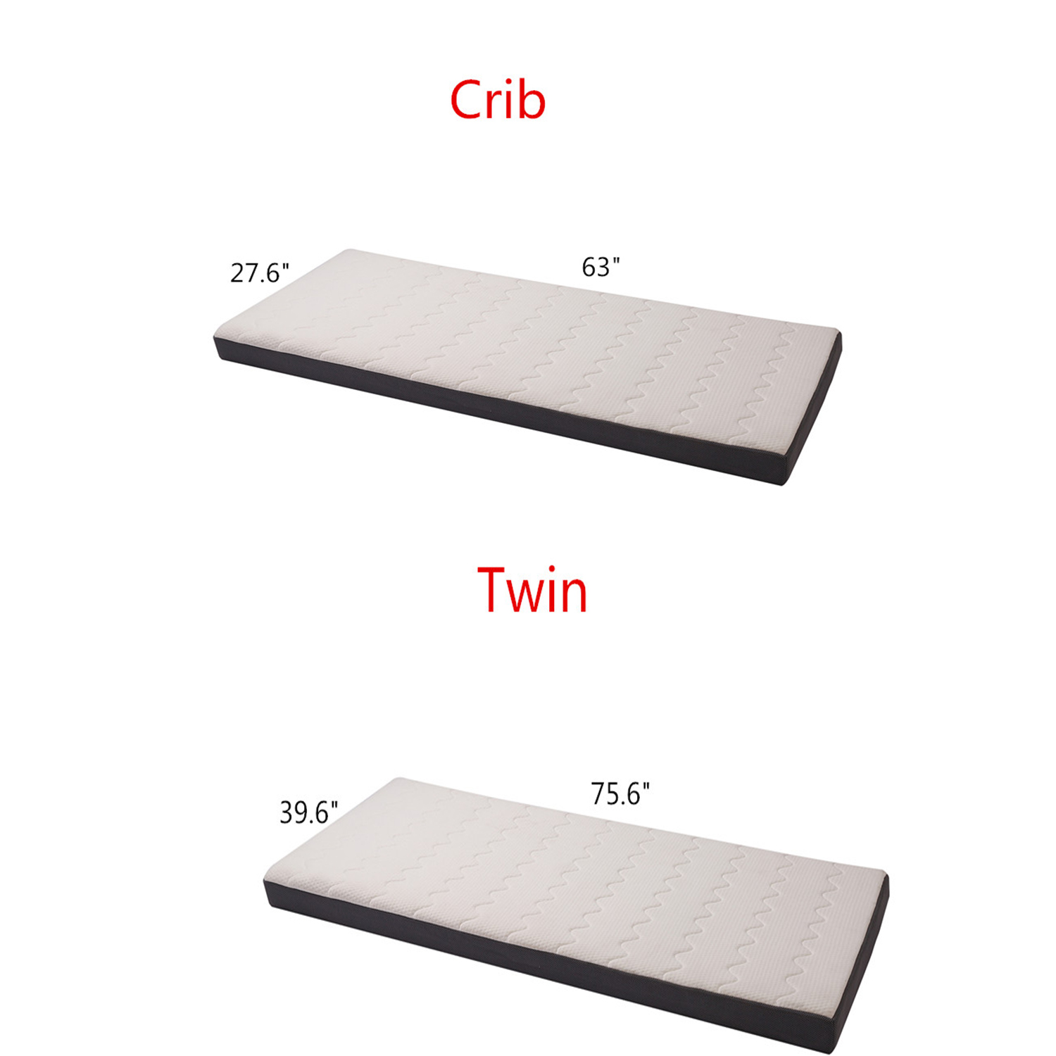 Crib/Twin Size Mattress 4 Inch Thickness Memory Foam Bed ...