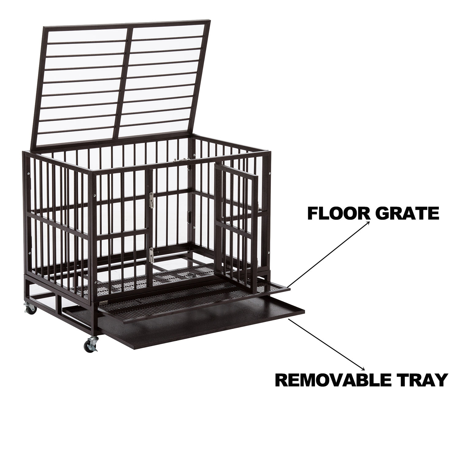 48 Dog Crate Large Kennel Cage Heavy Duty Metal Pet Playpen W