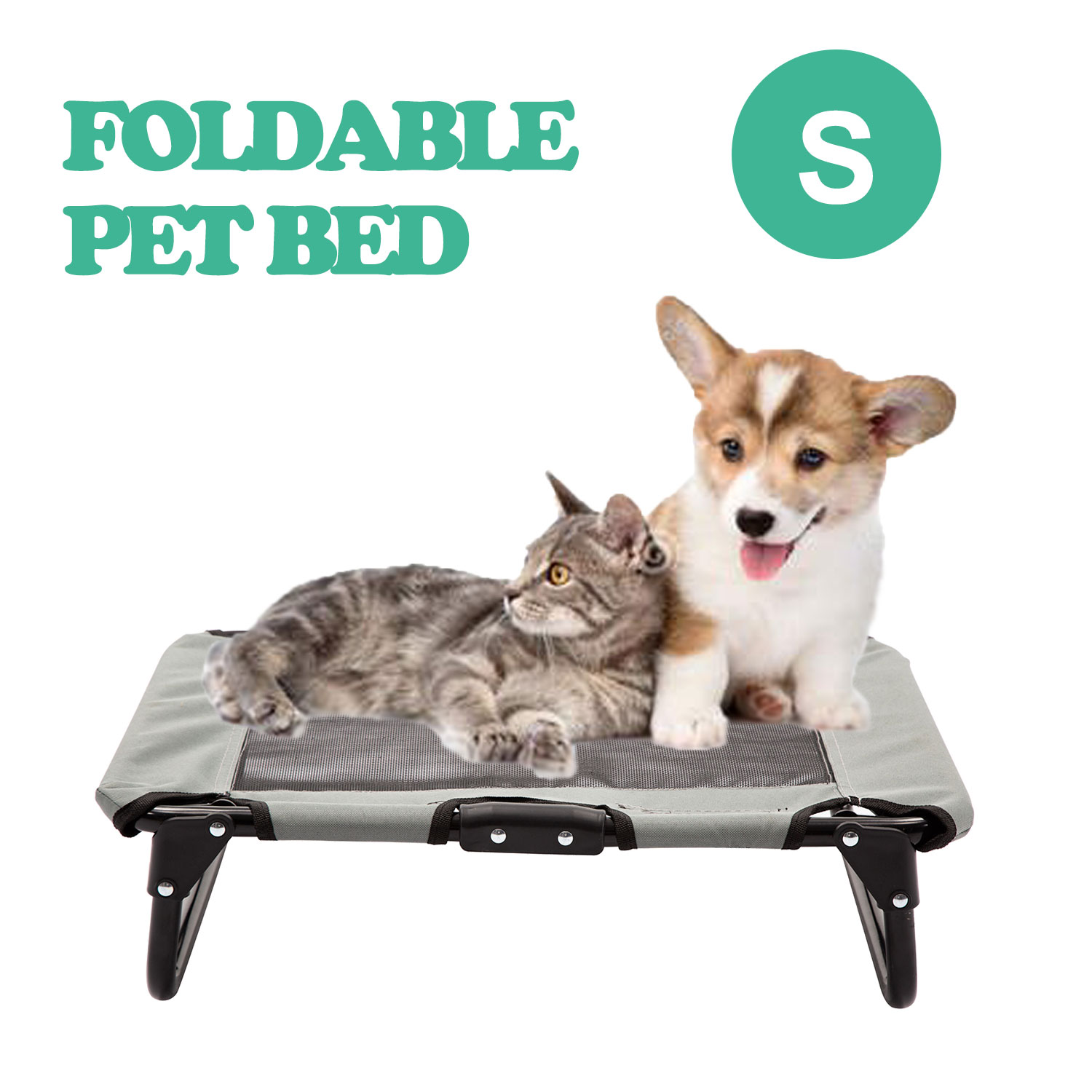 Elevated Pet Bed Dog Cat Cot Portable Folding Cooling ...