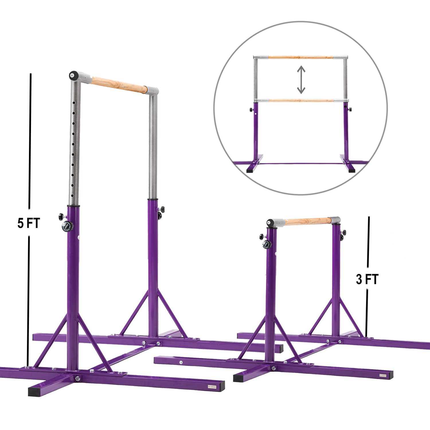 Junior Gymnastics Training Bar Adjustable Horizontal Kip Bar For Kid
