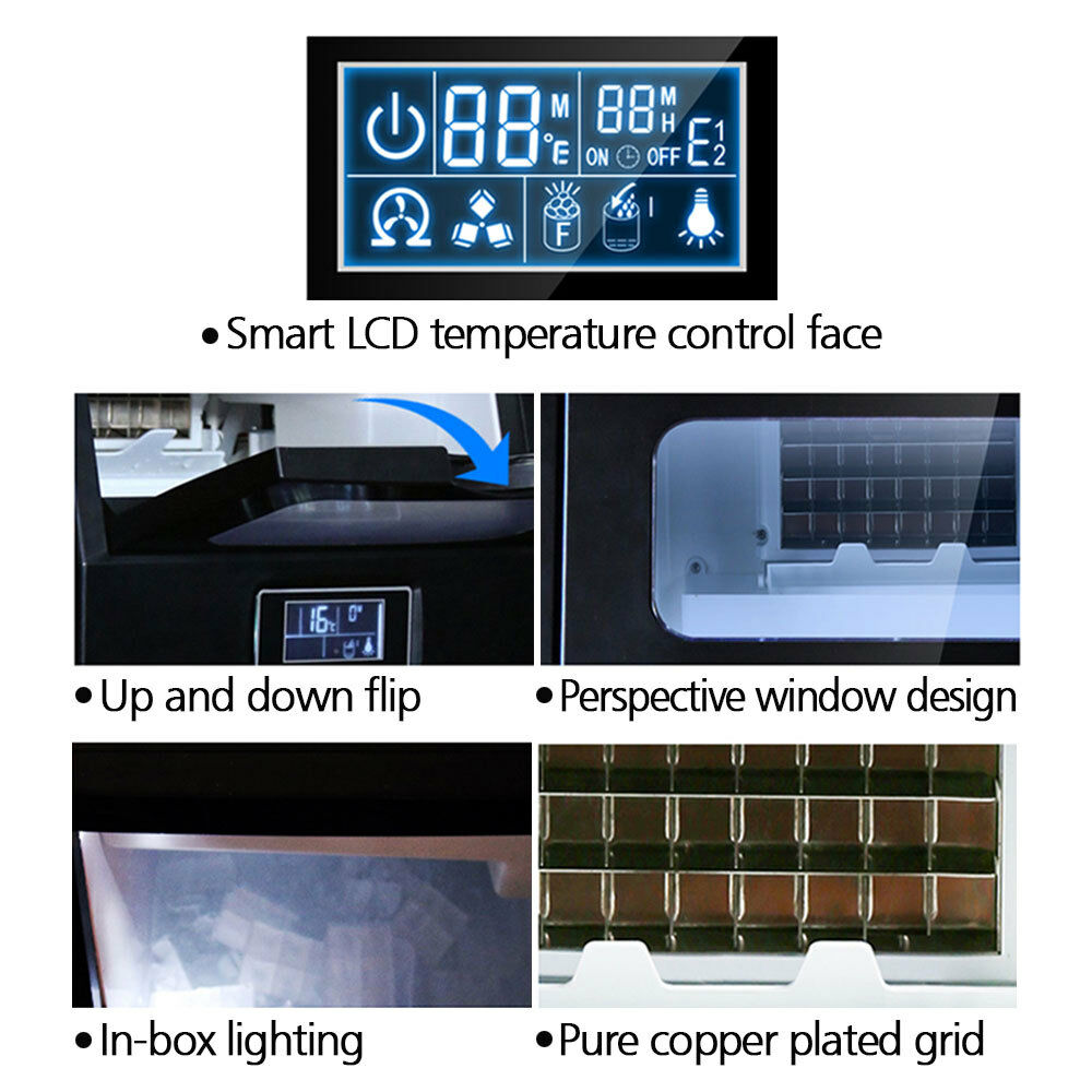 SMAD 88lbs Commercial Ice Machine Bar Ice Maker Undercounter Restaurant Ice  Cube