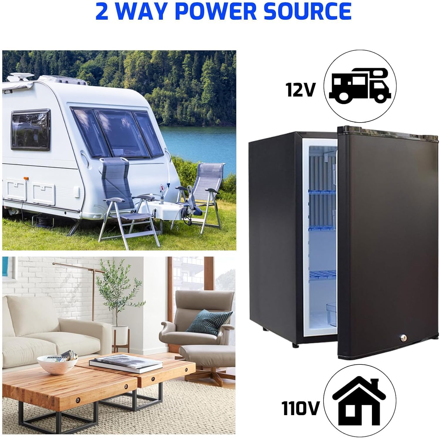 mini fridge that plugs into cigarette lighter' SMAD 40L Silent Absorption Fridge with Lock for Hotel, Apartment, Caravan & Office