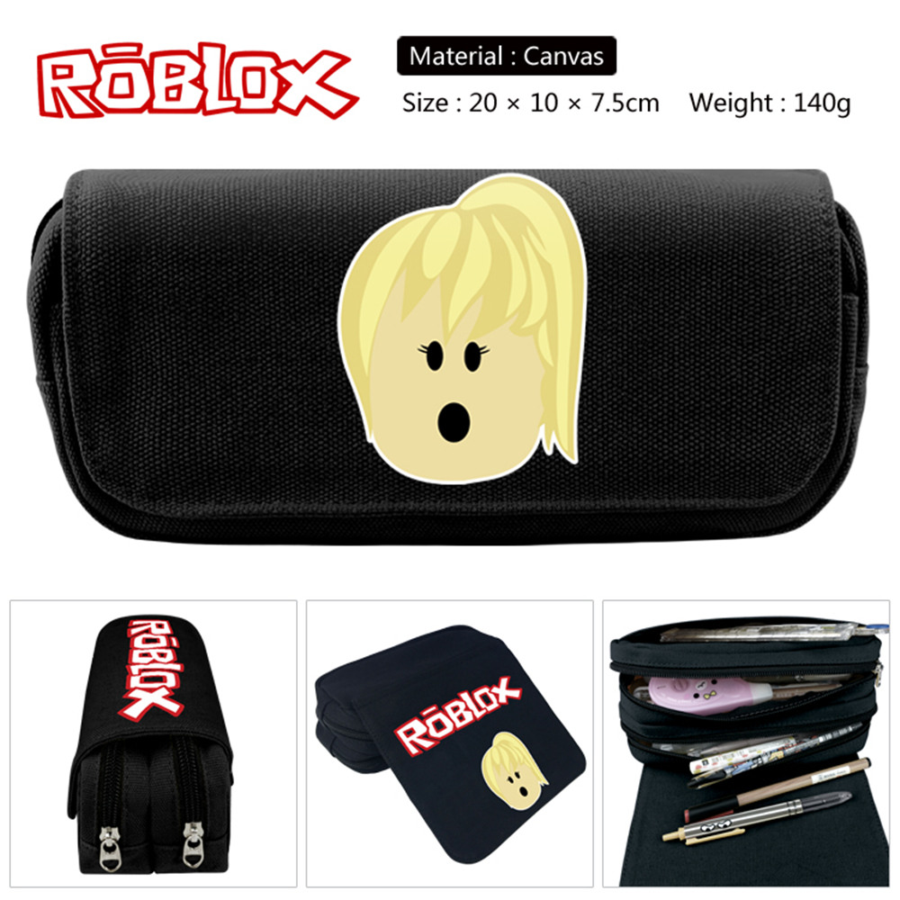 Anime Roblox Men S Canvas Pencil Case Bag Storage Zipper Makeup Bag Stationery Ebay - girl roblox makeup
