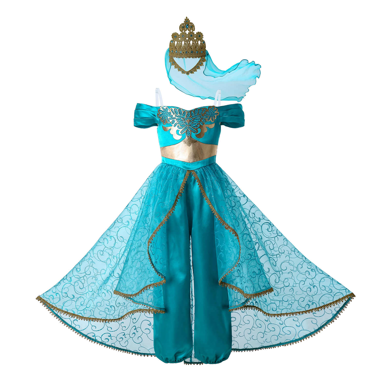 Cosplay para niños adultos Aladdin Jasmine Princess Party Disfraz de  disfraces