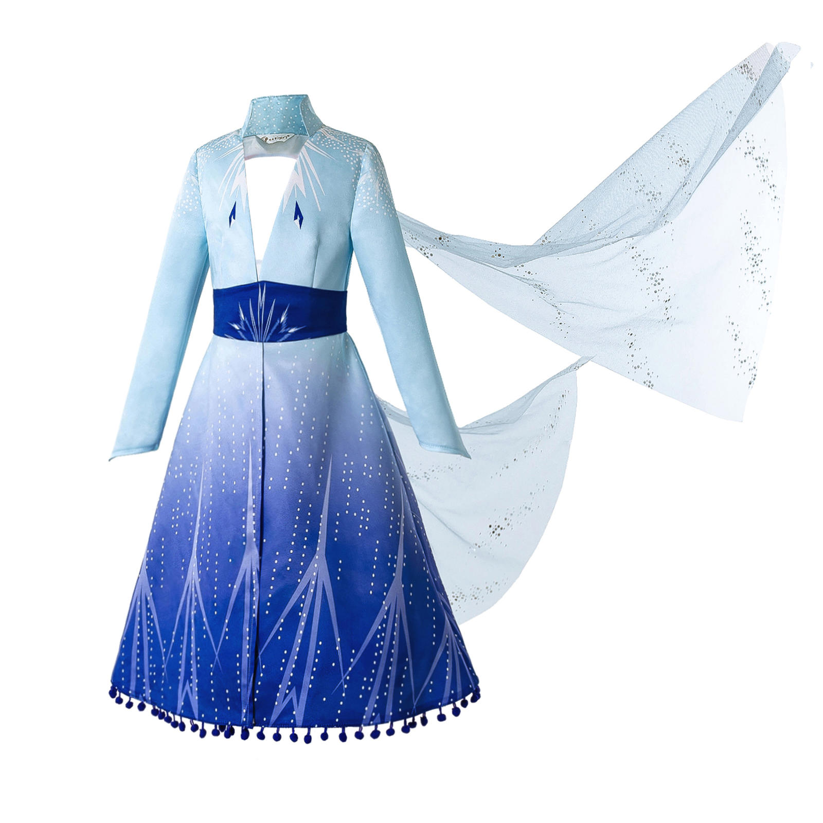 Frozen 2 Elsa Eiskönigin Prinzessin Kinder Mädchen Kleider Umhang Cosplay Kostüm 