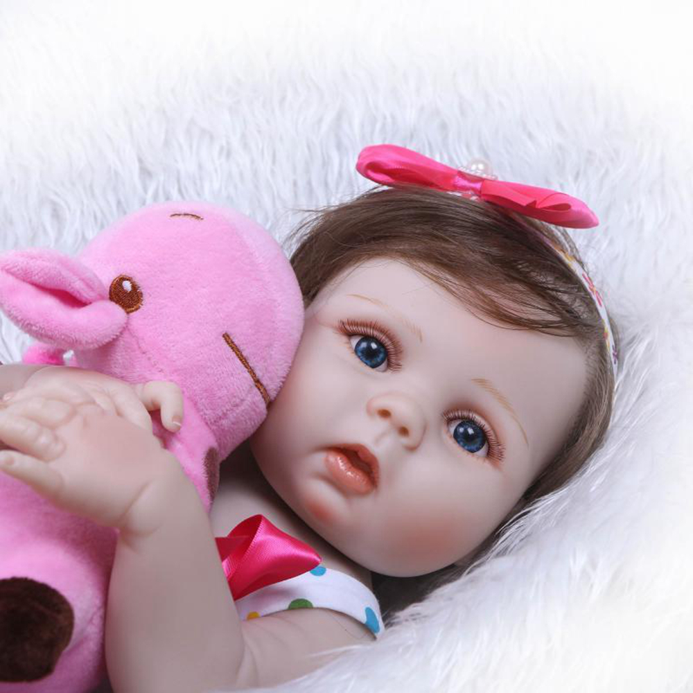 22/'/' Realistic Reborn Baby Dolls Handmade Newborn Vinyl Silicone Girl Doll Gifts