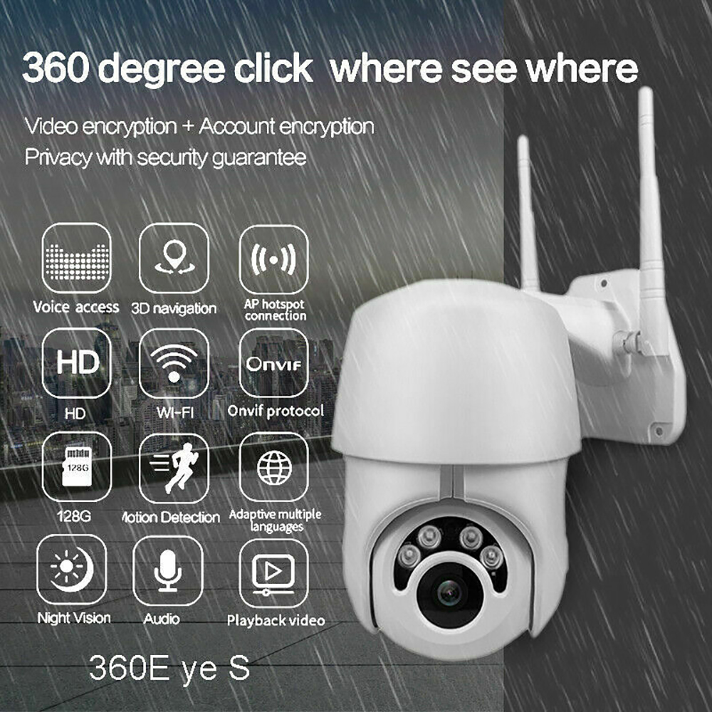 1080P IP WIFI Camera Wireless Outdoor CCTV HD PTZ Smart Home Security