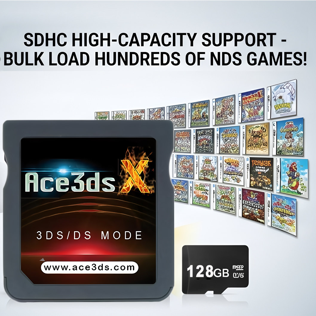ACE3DS X SDHC For 3DS /2DS/DSi/DS Lite/DS to play NDS games