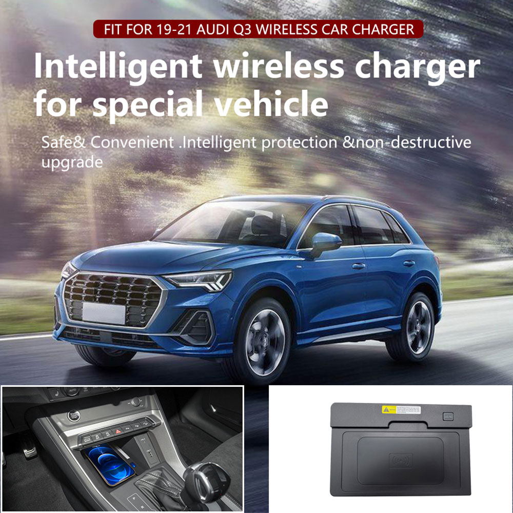 Wireless Car Phone Charger For Audi Q3 2019-2021 15W Non-Slip Fast Charging  Pad