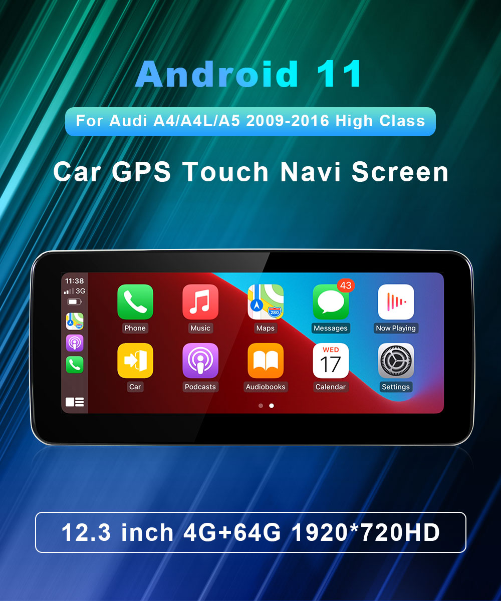 12.3'' Car Android 11 For Audi A4 A5 2009+ Touch Screen Autoradio Carplay  Navi