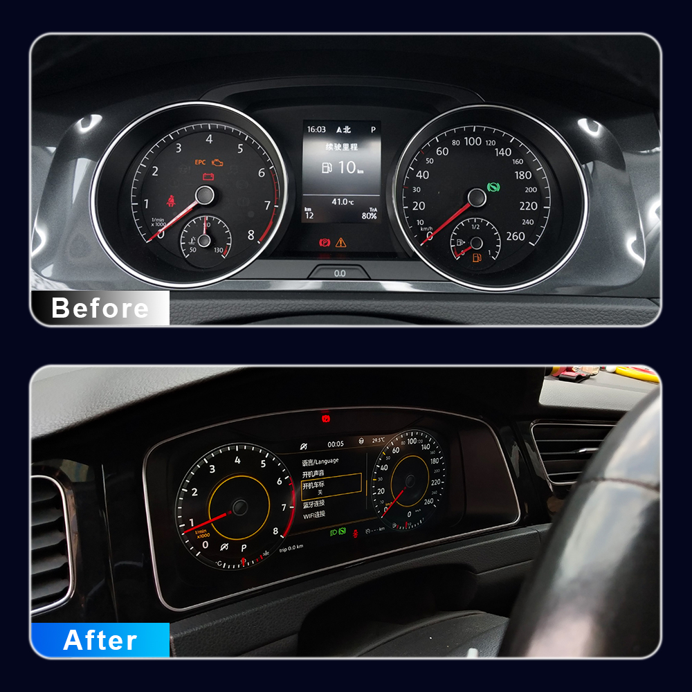 For VW Golf MK7/7.5 2013-2020 Multi-functional Car LCD Screen Instrument  Display