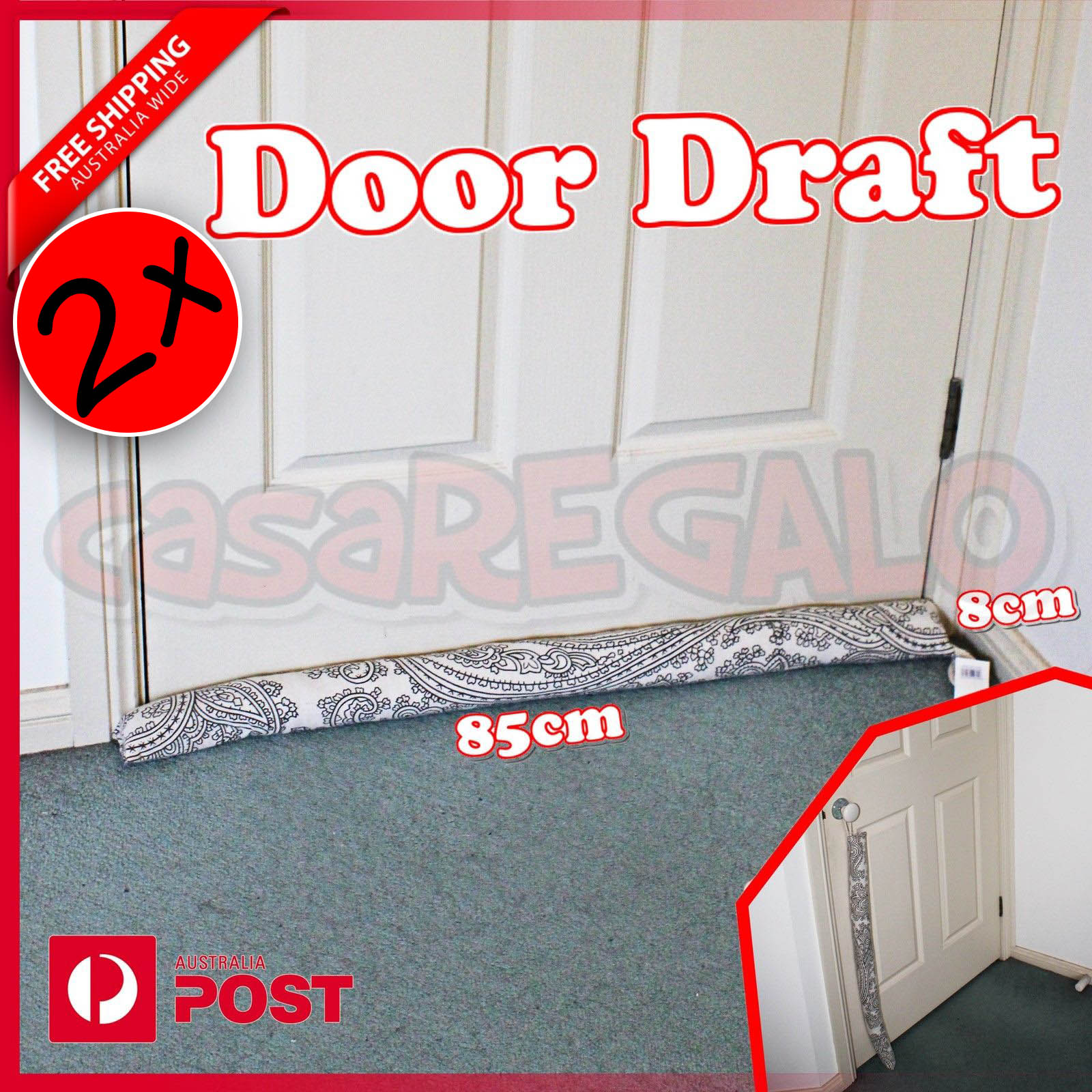 Details About 2x Door Draft Door Snake Stopper Draught Excluder Window Door Guard Cover