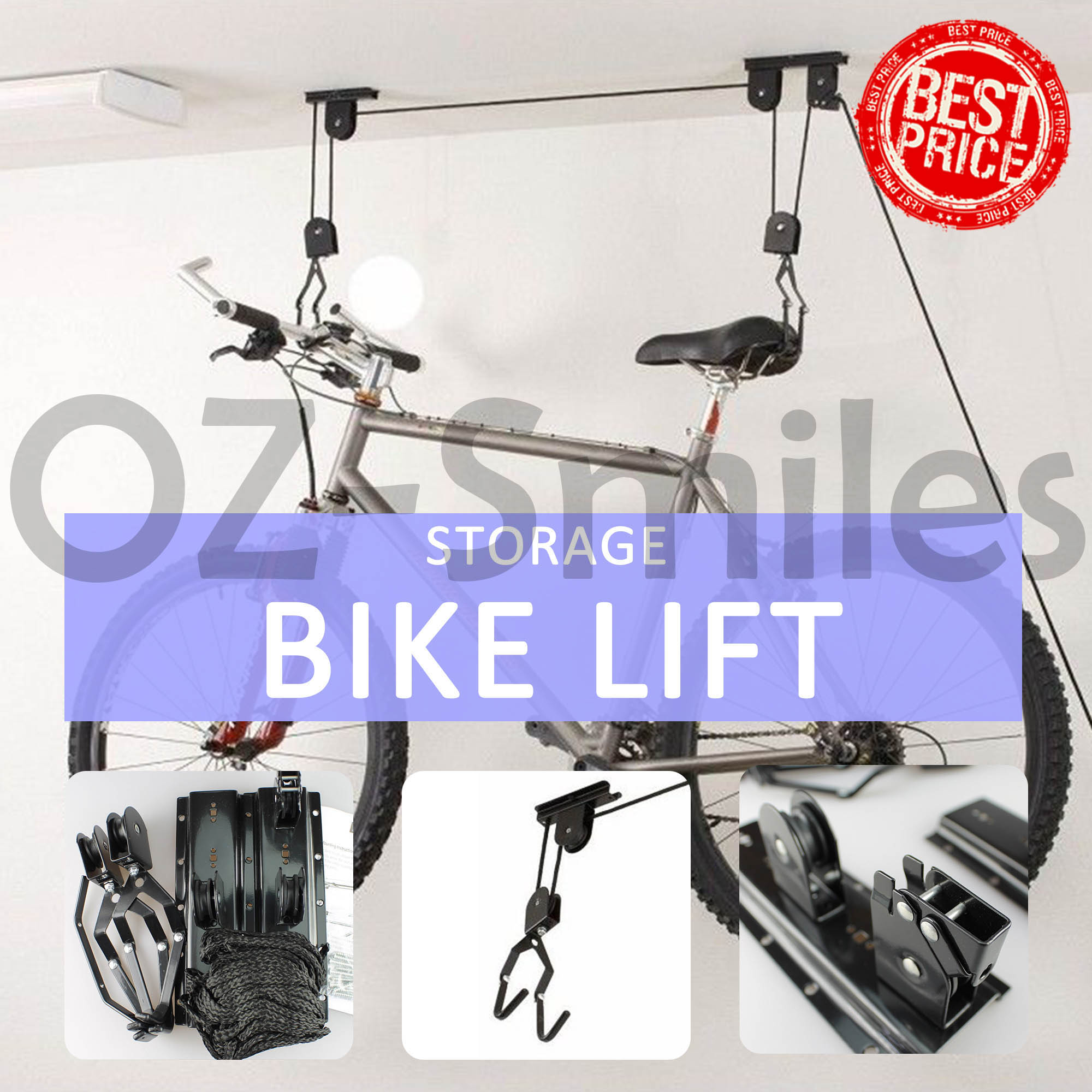 Bicycle Bike Rack Storage Hoist Surfboard Kayak Ladder Lift