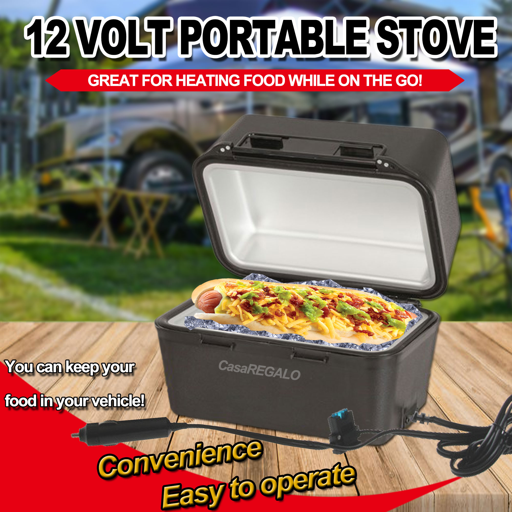 12V Portable Stove Oven Food Warmer for 4WD Car Truck Caravan Camping 12 Volt 9319236445709 eBay