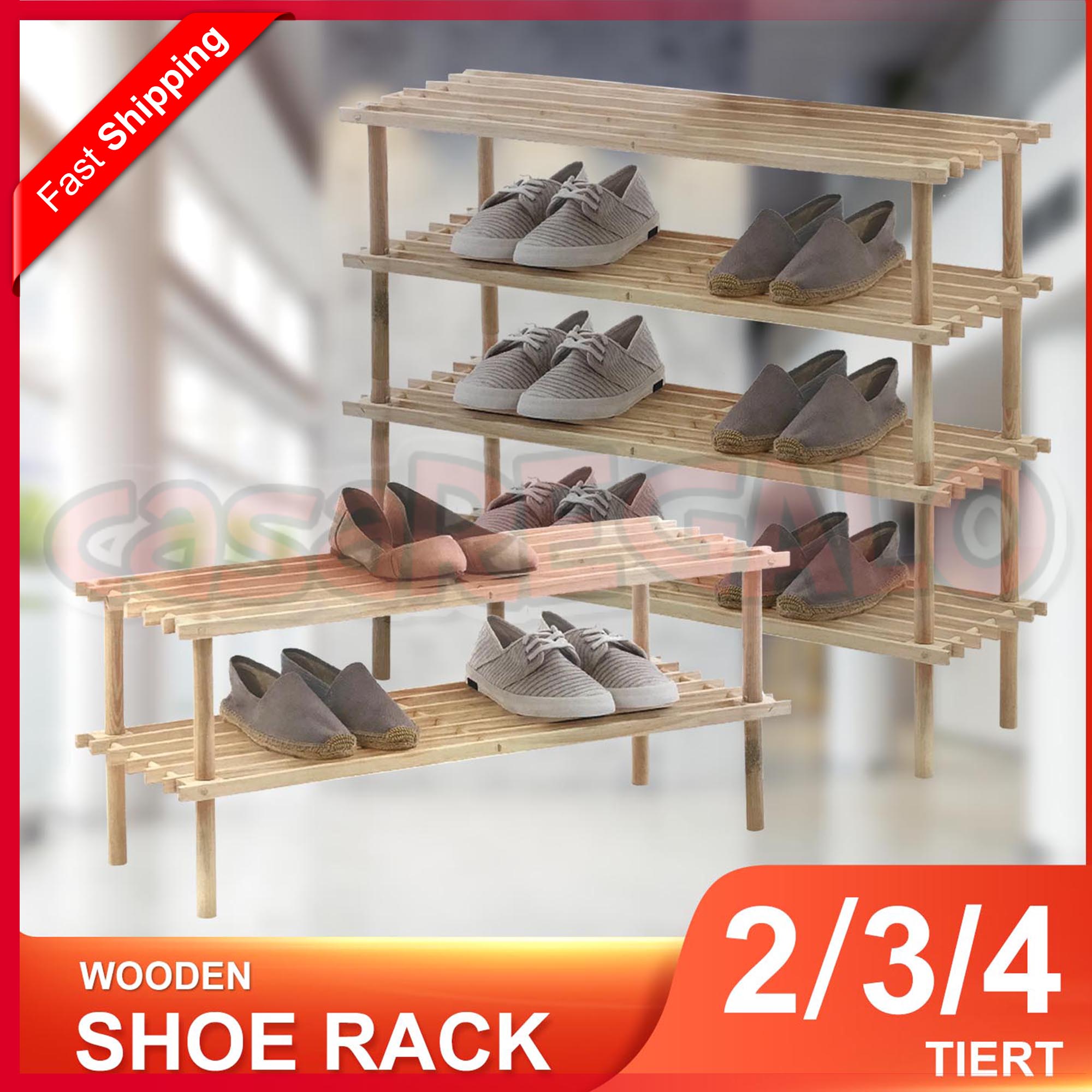 Shoe Rack Storage Wooden Organizer Shelf Shelves Stand 2 4 Tier Ebay