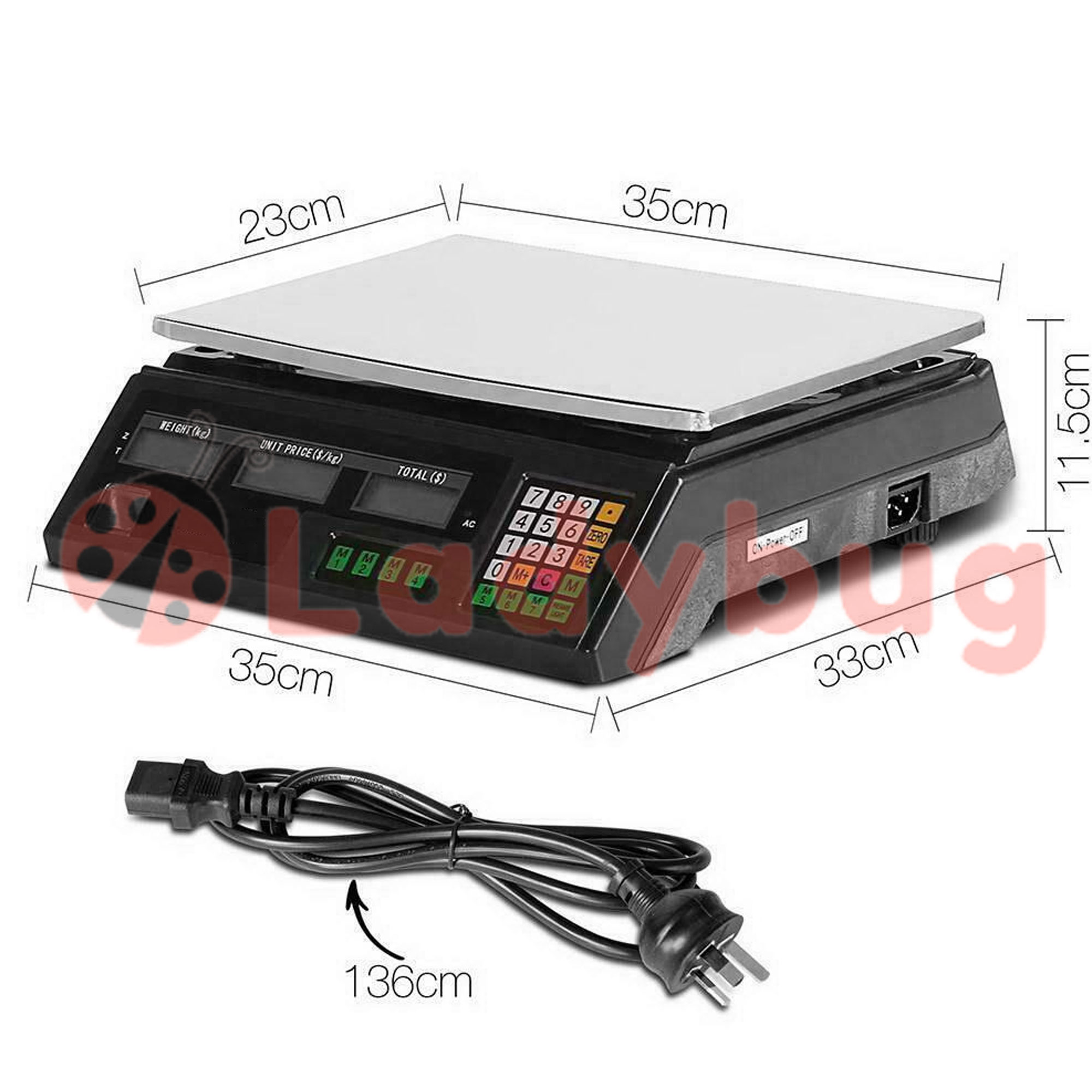 Commercial Digital Kitchen Scales Lcd Shop 40kg Food Weight Electronic