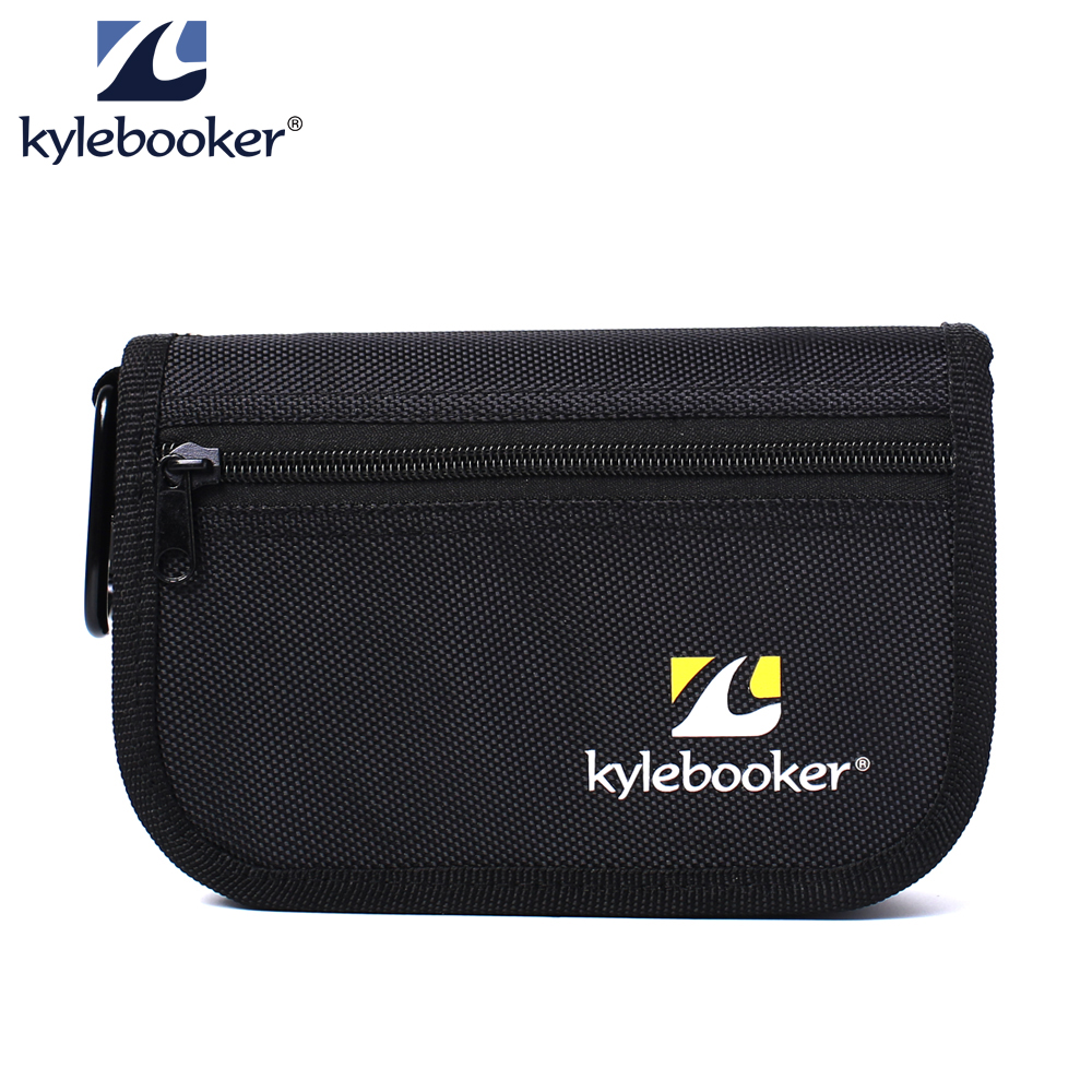 Kylebooker Black Lure Fishing Tackle Bag – 3 Pockets For Spoons, Baits & Flies Storage, Polyester