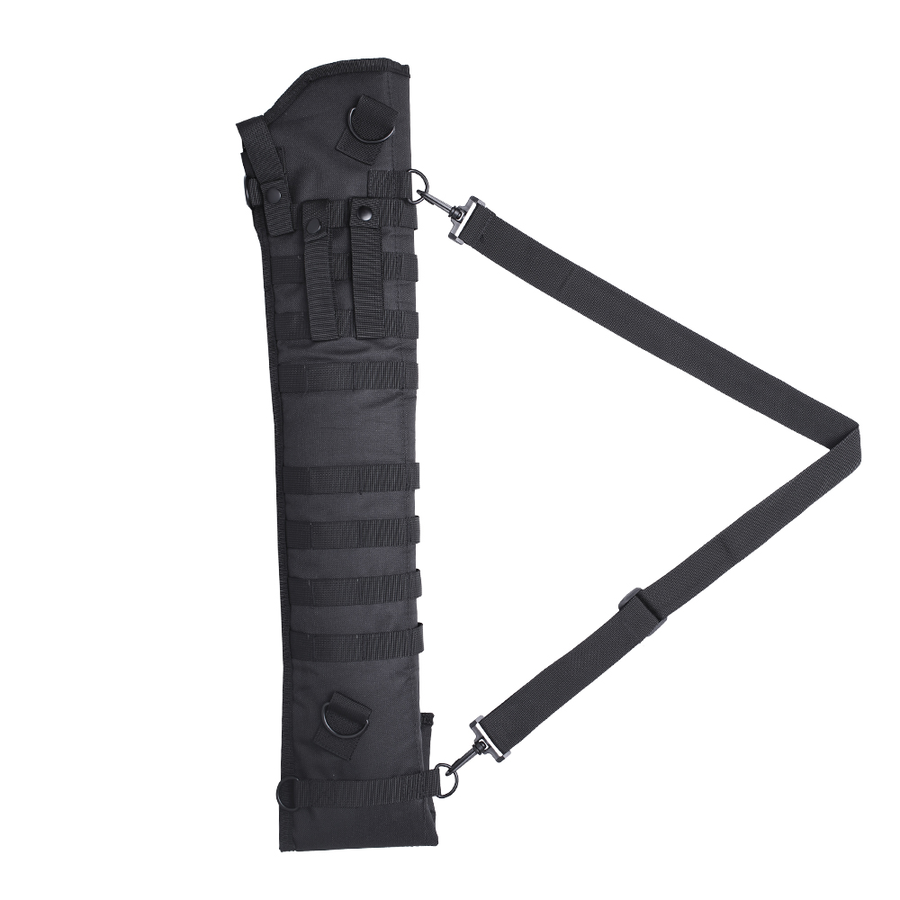 Tactical Rifle/Shotgun Scabbard - MOLLE Compatible Soft Gun Case, Black, 29"-34.75" Length