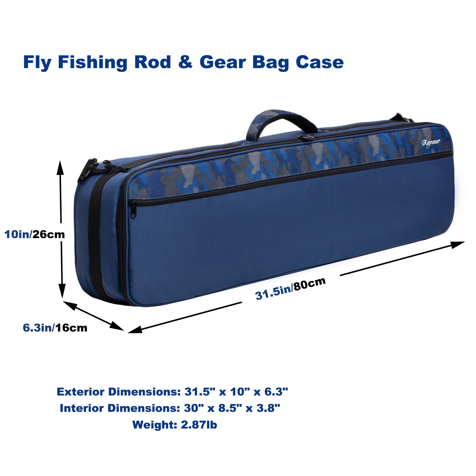 Fly Fishing Rod Travel Case Rod and Reel Organizer Storage Bag