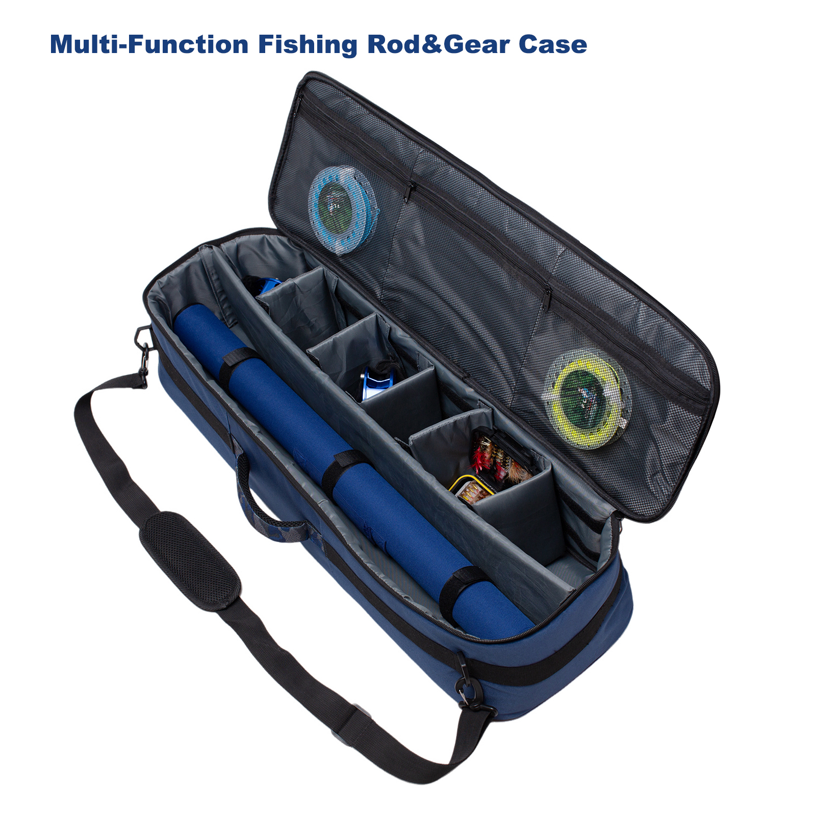 Fly Fishing Rod Travel Case Rod and Reel Organizer Storage Bag