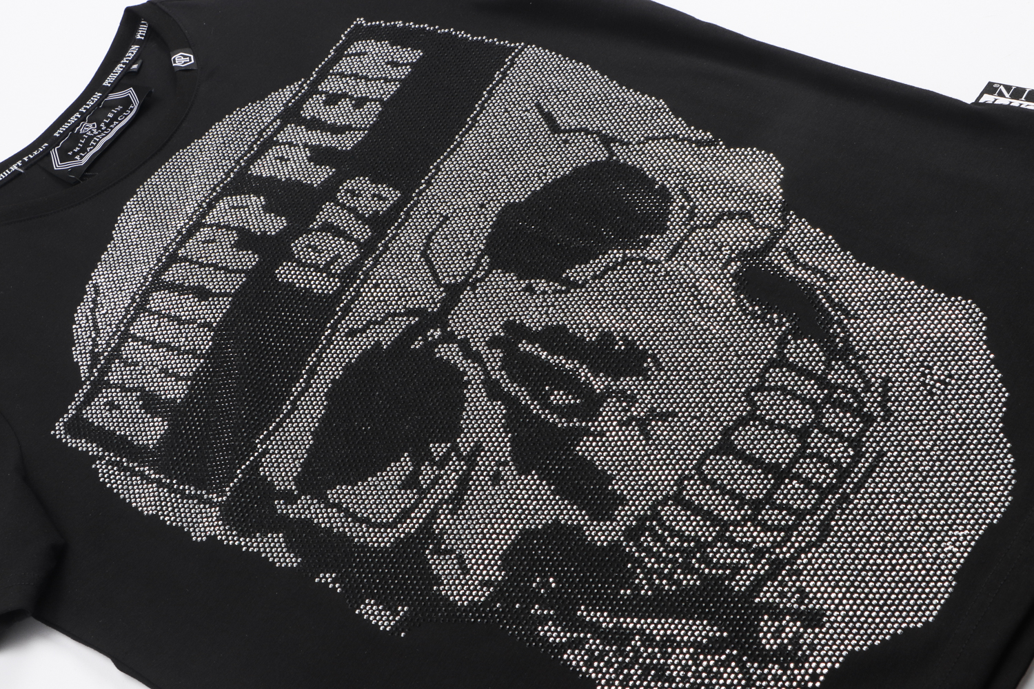 PHILIPP PLEIN Black T-shirt Skull Beading Men Casual Sports Tee M-3XL P9969