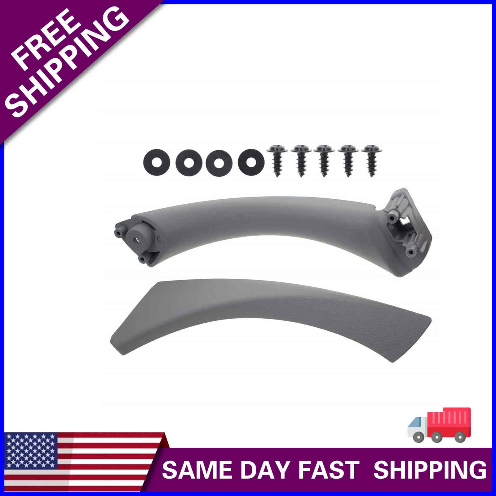 Inner Outer Door Panel Handle Pull Trim Cover for BMW E90 328i Right Side Gray
