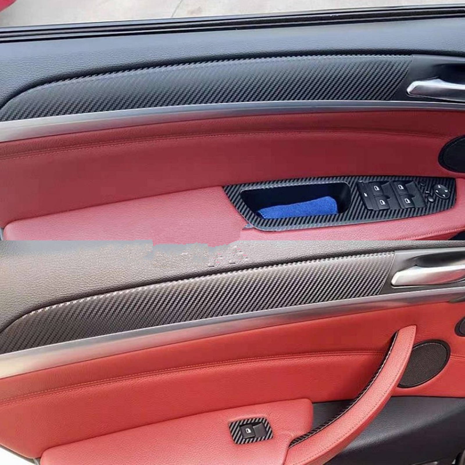 22*Carbon Fiber Interior Accessories Whole Kit Cover For 08-14 BMW