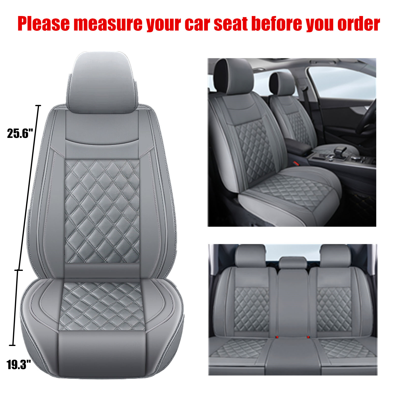 マッチ For Honda CR-V Full Set Gray PU Leather Car 5 Seat Covers