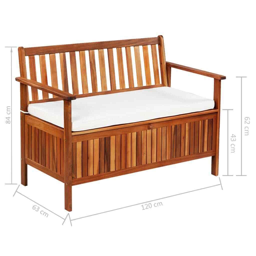 vidaXL Legno Massello di Acacia Panca da Giardino 120 cm Panchina per Esterni
