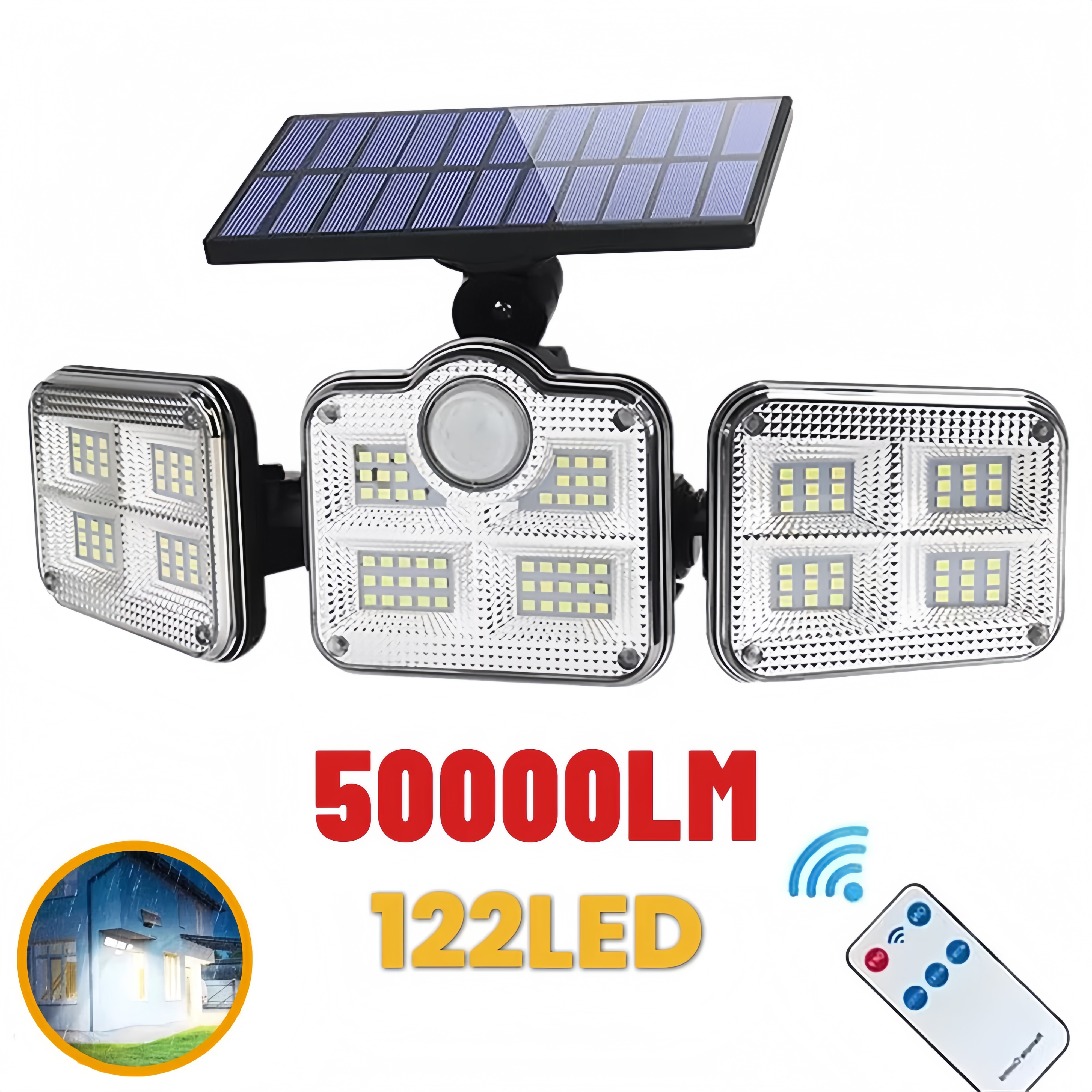 2 Pack LED Motion Sensor Solar Lights Outdoor IP65 Waterproof Security Lamp New