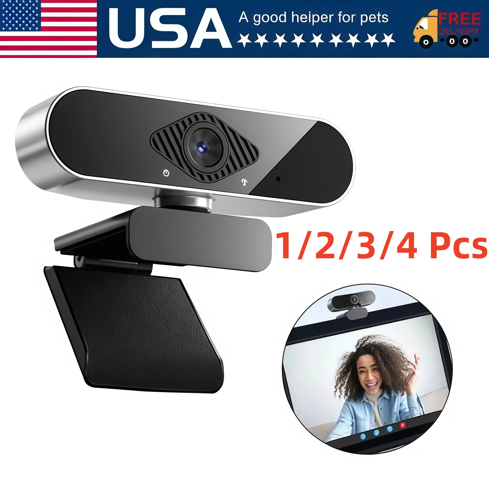 1080P Full HD USB Webcam for PC Desktop,Laptop Web Camera with Microphone Lot US