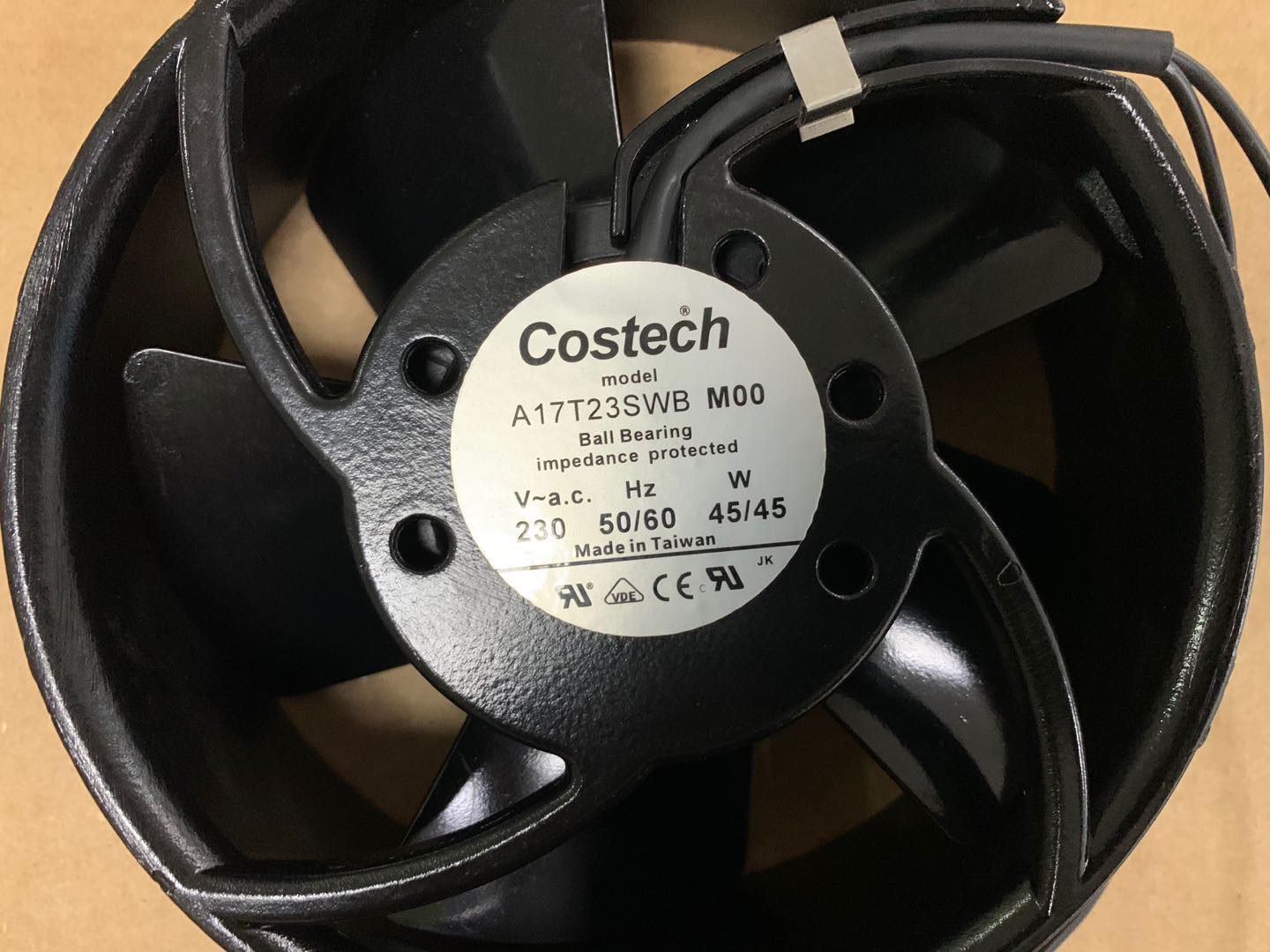 original Costech  A17T23SWB M00  fan  All metal iron fan blade   AC230V 45W